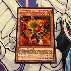 Konami Yu-Gi-Oh! Elemental HERO Blazeman WSUP-EN032 Secret Rare 1st Ed NM - Image 1