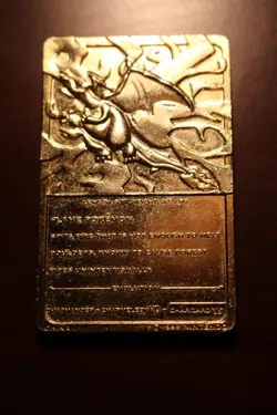1999 Pokemon Gold Plated Charizard Trading Card Burger King - Image 3