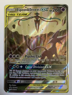 Pokemon TCG Espeon & Deoxys GX SM240 Holo Card SM Promo - Image 1