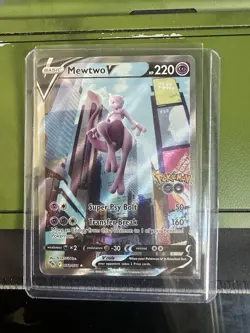 Pokemon TCG Mewtwo v Alt Art Full Art Holo Ultra Rare Card 072/078 Pokemon Go - Image 1