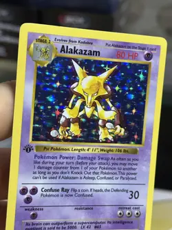 1st Edition Alakazam 1/102 SHADOWLESS Base Set 1999 Holo Rare WOTC Pokemon Card - Image 5