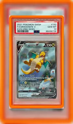 Dragonite V 192/203 Alt Art Evolving Skies Pokemon Card - PSA 10 Gem Mint - Image 1