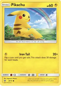 Pikachu 28/73 Shining Legends Near Mint Pokemon Card - Image 1