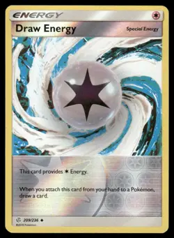 Pokemon Cards Draw Energy 209/236 Reverse Holo Cosmic Eclipse Uncommon LP - Image 1