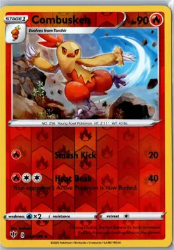 Combusken Darkness Ablaze 023/189 Uncommon Reverse Holo LP - Modern Pokemon Card - Image 1
