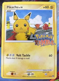 Pikachu Pokemon Rumble 7/16 Promo Holo Card 2009 Pokemon card - Near Mint - Image 1