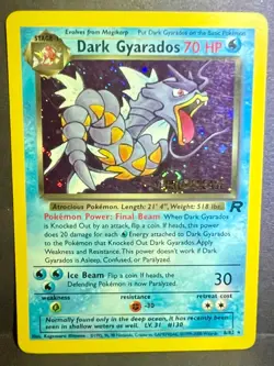 Dark Gyarados Holo Swirl 🌀 Prerelease 1999 Team Rocket Set Pokemon Card Raw MP - Image 1
