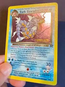 Dark Gyarados Holo Swirl 🌀 Prerelease 1999 Team Rocket Set Pokemon Card Raw MP - Image 3