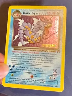 Dark Gyarados Holo Swirl 🌀 Prerelease 1999 Team Rocket Set Pokemon Card Raw MP - Image 4