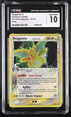 CGC 10 Dragonite 3/113EX Delta Species Holo Pokemon Card - Image 1