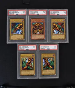 2019 Yu-Gi-Oh Korean Exodia Complete Set PSA 9 Mint LOB Reprint 5 Card Lot - Image 1