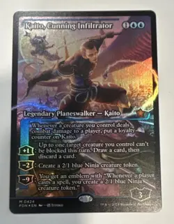 MTG: Kaito, Cunning Infiltrator Foundations Borderless Foil - Image 1
