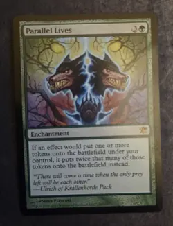MTG Innistrad Green Rare Parallel Lives Near Mint Condition - Image 1
