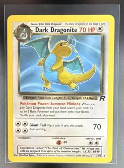 2000 Pokemon Team Rocket Dark Dragonite 22/82 Rare - Image 1