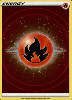 Fire Energy (2022 Unnumbered) SWSH09: Brilliant Stars Pokemon Reverse Holo NM - Image 1