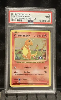 PSA 9 2016 POKEMON XY EVOLUTIONS COSMOS-TOYS R US #9 CHARMANDER-HOLO - Image 1