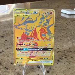 Pokemon Reshiram & Charizard GX Tag Team Gold SM247 - Image 1
