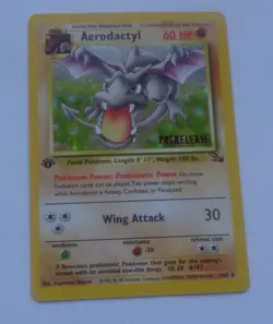 Pokemon, Aerodactyl, 1/62, Holo, Prerelease, 1st. Edition, Stage 1, Unplayed, NM - Image 1