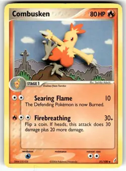 Combusken 31/100 Uncommon Crystal Guardians Pokemon Moderately Played - Image 1