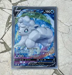 Alolan Vulpix V 173/195 Silver Tempest Ultra Rare Full Art Holo English 2022 - Image 1