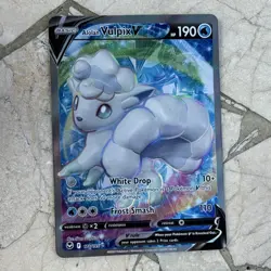 Alolan Vulpix V 173/195 Silver Tempest Ultra Rare Full Art Holo English 2022 - Image 3