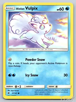 Alolan Vulpix 27/147 Burning Shadows Pokemon NM Common - Image 1