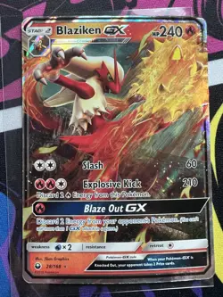 Pokemon TCG Blaziken GX 28/168 SM-Celestial Storm Ultra Rare Holo English MP - Image 1
