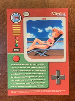 1999 Topps Pokemon #TV3 Misty Black Logo FREE COMBINED SHIPPING - Image 2