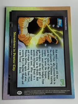 2000 Topps Pokemon TV #EP5 Showdown in Pewter City Silver Foil - Image 2