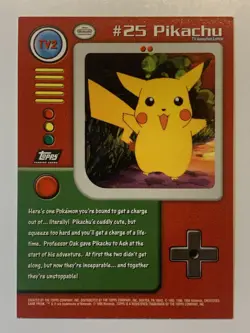 1999 Topps Pokemon TV #TV2 Pikachu #25 Black Logo (G) FREE COMBINED SHIPPING - Image 2