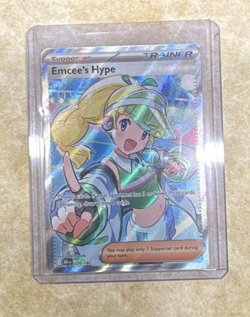 Pokemon TCG Emcee's Hype 220/182 Destined Rivals Holo NM English - Image 1