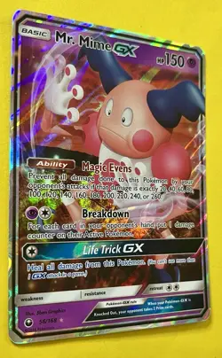 Mr. Mime GX 2018 Pokemon Sun & Moon Celestial Storm HOLO FULL ART 56/168 - Image 3