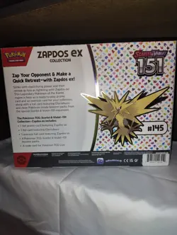 Pokemon Scarlet & Violet Zapdos EX Collection 151 Series, Sealed Box - Image 2