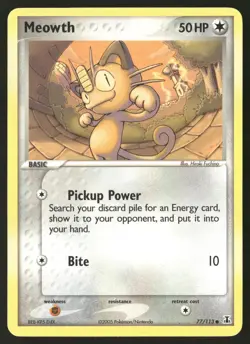 Pokemon Meowth Delta Species 77/113 Common Lightly Played - Image 1