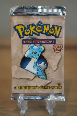 Pokemon TCG 1999 1st Edition Fossil Booster Pack Lapras Art WOTC Sealed - Image 1