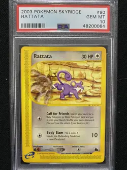 2003 Pokemon Skyridge Rattata 90/144 PSA 10 Gem Mint - Image 1