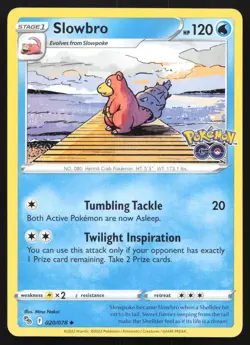 Slowbro 020/078 (LP) - Pokemon GO - Non-Holo - Image 1