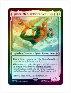 1x Spider-Man, Peter Parker 0004, Foil, Marvel Spider-Man Eternal, Magic, MTG NM - Image 1