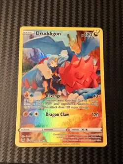 2022 Pokemon Sword & Shield Silver Tempest Full Art Holo Druddigon 9/30 - Image 1
