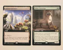 Animal Sanctuary & Feline Sovereign - Borderless - M21 - NM - MTG - Image 1