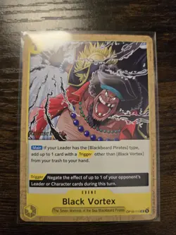 Black Vortex OP16-115 Release Event Stamp The Time Of Battle One Piece - Image 1
