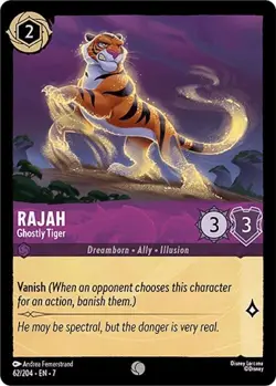 Disney Lorcana TCG Archazia's Island Rajah - Ghostly Tiger 62/204 FOIL - Image 1