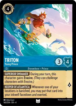 Disney Lorcana TCG - Ursula's Return - Triton - Young Prince - 160/204 FOIL - Image 1