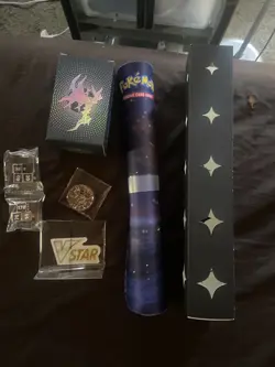 Arceus VSTAR Playmat, Metal Coins&Dice, For Pokemon Trading Card Game. Empty Box - Image 1