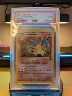 Pokemon Charizard Base Set 2 Holo Rare PSA 4 004 English TCG Card - Image 1