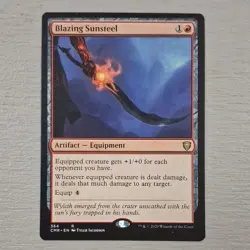 Magic: The Gathering Blazing Sunsteel Commander Legends Artifact Equipment Rare… - Image 1