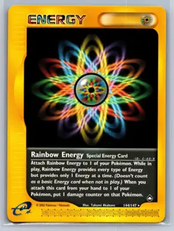 Rainbow Energy 144/147 Rare Aquapolis Pokemon Near Mint E-Reader - Image 1