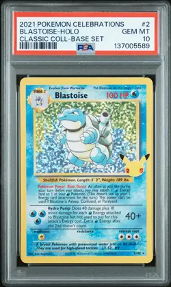 2021 POKEMON CELEBRATIONS CLASSIC COLLECTION #2 BLASTOISE-HOLO PSA 10 - Image 1