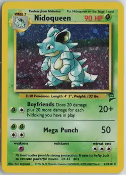 Nidoqueen 12/130 Holo Rare Base Set 2 Pokemon Lightly Played - Image 1