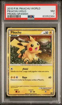 PSA 7 Pikachu Holo Promo-Spanish # 2010 Pokemon Pikachu World Promo 83352364 - Image 1